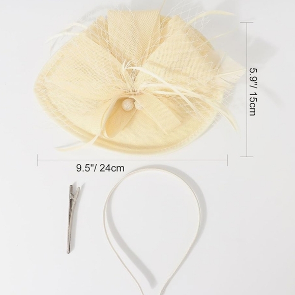 NEW! Cream Kentucky Derby Fascinator Hat - Picture 3 of 4